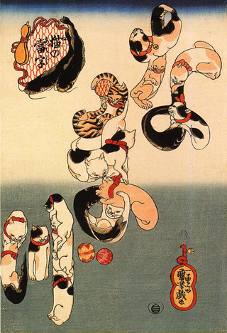 Illustration for article titled Cats Make for Wonderful Japanese Art